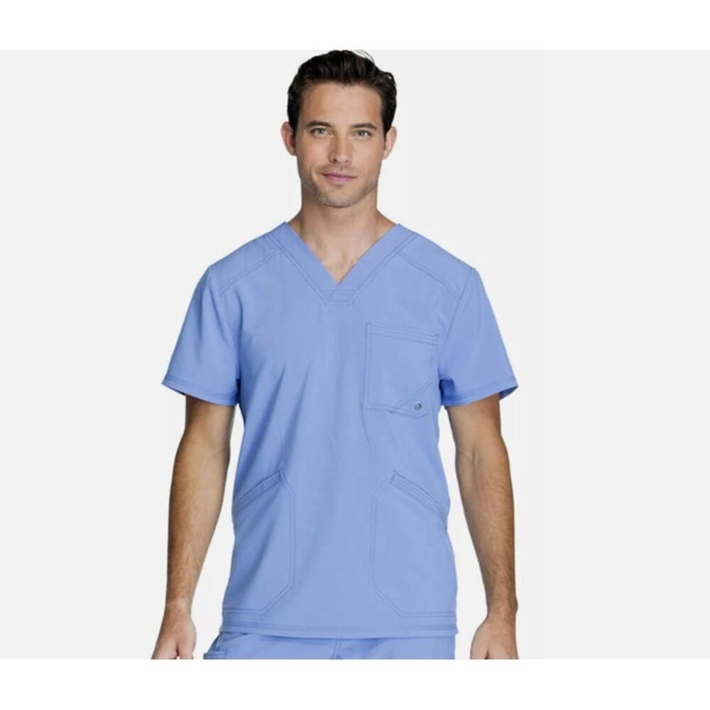 NWT Cherokee Infinity Athletic Fit V Neck Scrub Top in Ciel Blue Size‎ Small